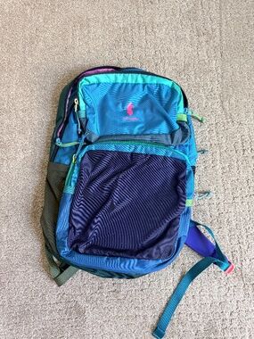 Cotopaxi Tasra Del Día Backpack – One-of-a-Kind Teal/Blue/Navy Colorway